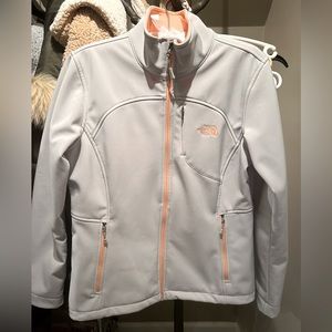 North face peach/grey jacket
